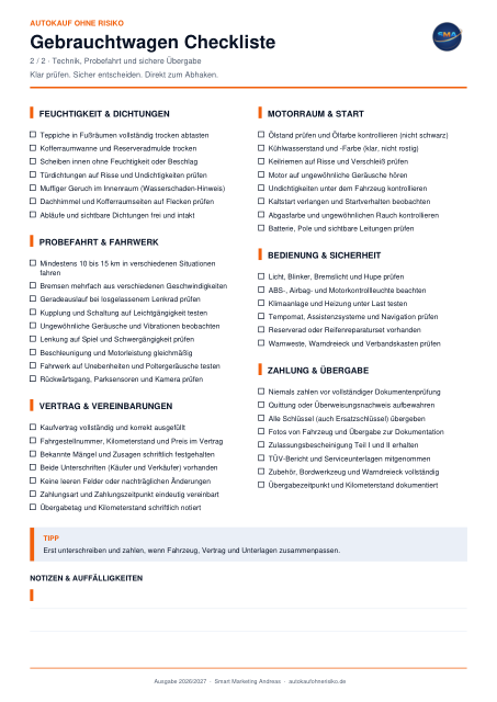 Checkliste Seite 2